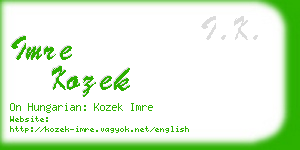 imre kozek business card